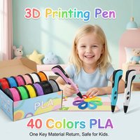 New 3D Pen 3D Printing Pen Kids with Screen 40 Colors 1.75mm PLA Filament DIY Drawing for Children Boys Girls Birthday Gifts