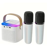 XIKCU Mini Karaoke Machine LED Portable Bluetooth Speaker Suitable For Birthday Family Parties For Girls And Boys Microphone