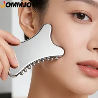 1PCS Stainless Steel Gua Sha Facial Tool, Metal Face Sculpting Massage Tool, Skin Care Beauty Scraping Plate Gift for Women