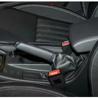 Car Gear Handbrake Handle Leather Cover Plating Button Trim For Skoda Karoq Octavia A5 A7 2015-2018