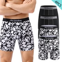 4pcs/pack Underwear For Men Panties Letter Elastic Waistband Men's Underpants Skull Print Mens Boxer Briefs Comfortable Boxers