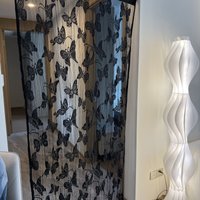Premium Grid Butterfly Curtain - Elegant Decorative Window Curtain for Living Room Partition/Bedroom Door/Wedding Decor