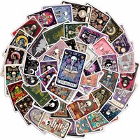 50PCS Retro Reader Dust Tarot Card Graffiti Notebook Computer Desk Account Decoration Waterproof Adhesive Sticker