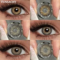 FUNSACHY 1 Paar MANILA farbige Kontaktlinsen für Augen, natürliche braune graue Linsen, schöne farbige Linsen für Schüler, Jahreskosmetik