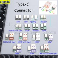 Cltgxdd 1 set Quick Charging Type-C USB 65W 66W 120W 240W 5A Male Connector Welding 5Pin Male DIY OTG Data Cable Charging DIY
