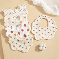 3pcs Gauze Petal Bib Pure Cotton Saliva Towel Newborn Bib Baby Anti Spitting Milk Towel All Cotton