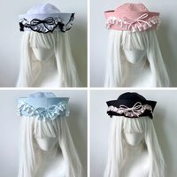 Bowknot Beret Cap Y2k Pink White Navy Hat Dome Cap Flip Eaves Sailor Hat Nurse Cosplay Hat Y2K Sweet Uniform Hats Nurse Cosplay