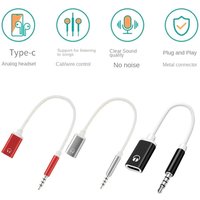 3.5mm Public To Type C Female Flat Head Headphone To Round Head Adapter Cable For Analog Connection To Mobile Phone Converter