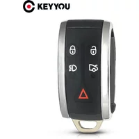 KEYYOU 5 Buttons Remote Key Case Cover For Jaguar X XF XK XKR Smart Prox New Smart Prox Car Key Fob Shell Case Housing + Blade