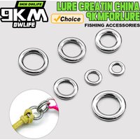 Fishing Solid Ring 20~100Pcs Fishing Lure Connectors Stainless Steel Snap Fishing Accessories Solid Ring Saltwater Tackle Chrome