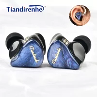 New Tiandirenhe TD19 beryllium diaphragm resin starry sky blue HIFI Bass Earphone 0.78mm In Ear Single-acting coil Music Earbuds