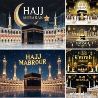Hajj Mubarak Photography Background Ramadan Islamic Mosque Muslim Islam Celebration 2026 Eid Party Decor Portrait Photo Backdrop