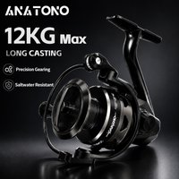 ANATONO Spinning Reel 7+1 Stainless Steel Bearings 20kg Max Drag CNC Long Cast Metal Spool Solid Metal Handle Saltwater Fishing