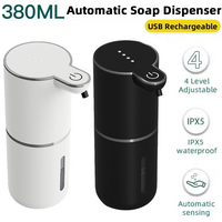 380ML Light Display Type-C Rechargeable Smart Infrared Automatic Sensor Foam/Liquid Soap Dispenser For Toilet Kitchen Bathroom