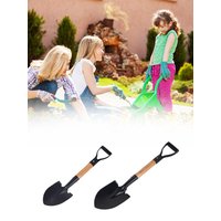 Outdoor Digging Shovel Metal Digging Sand Shovel with Wooden Handle Mini Beach Garden Snow Shove for Home Gardening or Camping