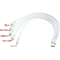 Short USB To Multi Charging Cable 5 in 1 Type C/Micro USB/Mini USB Cord for Phone Blutooth Earphone Speaker MP3 Player & More