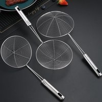 3 Size Set Stainless Steel Colander Household Noodle Dumpling Hot Pot Filter Screen Pearl Line Drain Large Fried Strainer