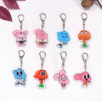 1/8Pcs Cartoon The Amazing World of Gumball Keychain Accessories Acrylic Charms Pendant For Bag Key Holder Backpack Decoration