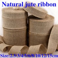 1/2/5M Natural Burlap Ribbon Jute Fabric Ribbon for DIY Wedding Jute Burlap Fabric Gift Wrapping Party Christmas Home Decor