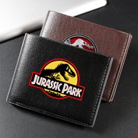 Jurassics World Series Short Folding Purse Hot Movies Dinosaur Park PU Leather Wallet Cartoon Man Boy Card Holder Birthday Gifts
