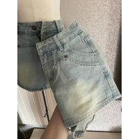American Design Style Denim Skirt Women's Summer New Hot Girl Slim Fit Bodycon Retro A-Line Short Skirt Pants