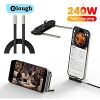 240W Fast Charging Dual Type C Cable With Detachable Phone Stand Liquid Silicone Type C To Type C Cable For iphone 15 16 17