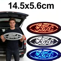 5D Illuminated Car Logo Badge For Ford Fiesta Mk6 Kuga Focus Mondeo Mustang Fusion Mk2 Mk3 Explorer 14.5X5.6cm LED Emblem Light