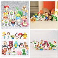Toy Story 4 Cartoon Figure Toy Woody Buzz Lightyear Jessie Strawberry Bear Cute Mini Car Decoration Doll Children Christmas Gift