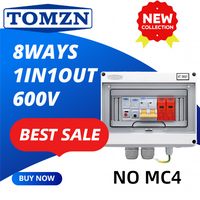 TOMZN 8 WAYS 1IN 1OUT 600V DC 16A 20A 25A 32A 40A 50A 63A Circuit Breaker Fuse Surge Protective Device Dual Wire Terminal
