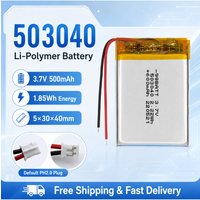 3.7V 500mAh 503040 LiPo Rechargeable Battery PH2.0 Connector for Small Electronics DIY Projects Beauty Device GPS Positioning