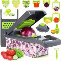 Multifunctional Vegetable Chopper Handle Food Grate Food Chopper Vegetable Slicer Dicer Cut 14 in 1 Kitchen Items