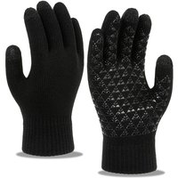 AliExpress NONE Winter Touchscreen Gloves for Men, Thermal Knitted Gloves with Non-Slip Grip for Cycling & Phone Use
