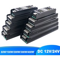 Transformateur AC/DC 12V 24V 60W 100W 200W 300W 400W 500W, alimentation du pilote LED, convertisseur A/D Super fin pour bande lumineuse d'ampoule LED