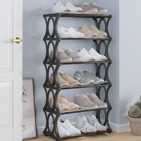 4-6 Tier Metal Shoe Rack Shoe Storage Organizer, Freestanding Durable Narrow Shoe Rack, Vertical Slim Shoe Tower, Multifunctional Heavy-Duty Storage Unit Shoe Rack, Entryway Shoe Rack Space-Saving