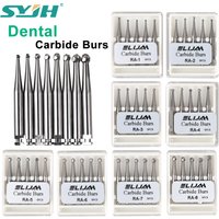 SYJH 5Pcs/Box Dental Tungsten Carbide Burs Low Speed Contra-Angle Handpiece Round RA Drills Caries Removal Dentistry Tool