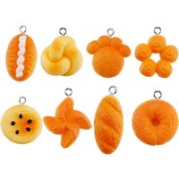 10pcs Roast Breads Biscuits Resin Food Miniature Charms for Jewelry Making DIY Earrings Keychain Necklace Pendants Accessories