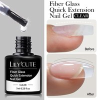 LILYCUTE 7ML Glass Fiber Quick Extension Gel Nail Polish For Broken Nail Repaired Fiberglass Clear UV Construction Nail Gel DIY