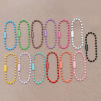 100pcs 10mm Colorful Mixed Alloy Ball Bead Chains Fits Key Chain Connector For DIY Bracelet Jewelry Making Accessories Supplies