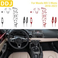For Mazda MX5 Miata ND 2016-2023 Accessories Carbon Fiber Car Interior Window Navigation Gear Door Panel Trim Sticker Decoration