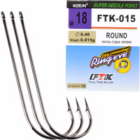 FTK Long Shank Fishing Hook High Carbon Steel Baithook Black Chrome Ringed Marine Sharp Barbed Hook for Fishing Accessories