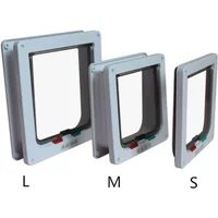 4 Way Lockable Dog & Cat Door, Pet Gate Allows Free Access in Both Directions, Flap Pet Gate Door, Cat Door, Pet Safety Supplies