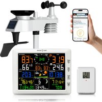 14-in-1 WiFi Weather Station Wireless Home Weather Forecast with Outdoor Sensor Wind Speed Rain Gauge Moon Phase UV for Home