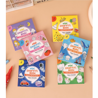 Cartoon Portable Mini Doodle Book, 50 Sheets Kids Coloring Pad, Watercolor Coloring Book, Toddler Enlightenment Drawing Book