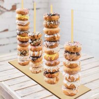 Wood Donuts Stand Holder Sweets Dessert Doughnut Holder for Wedding Table Decorations Birthday Party Candy Bar Baby Shower Decor