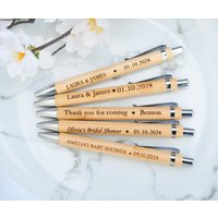 Personalized Bamboo Ballpoint Pen Custom Name Text Logo Pens Black Ink Office School Writing Stationery Business Signature Pen