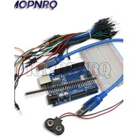 1/Set Starter Kit for arduino Uno R3 - Bundle of Breadboard Jumper Wires USB Cable and 9V Battery Connector School Education Lab