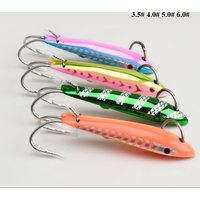 1 Stück Stromlinienförmiger Vertikaler Eisenplatten-Hardbait mit Doppelhaken, Trolling-Bow-Bait, Slow Jigging Meeresfischen Salzwasser-Angelköder