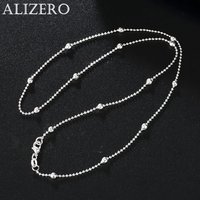 925 Sterling Silver charms Round beads chain Necklace For Women 16-24 inch Fashion party wedding noble Jewelry Holiday gifts