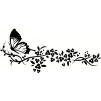 Flying Butterfly Flower Car Decal Water-resistant Car Door Window Sticker Decor High Stickiness Car-Styling Vinyl Stickers