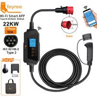 Feyree 22KW 32A 3Phase Type2 Portable EV Charger Wi-Fi APP Control EVSE Charging Box Charging Station for Electric Car Charger